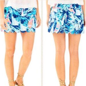 Lilly Pulitzer Colette Skort in Sparkling Blue Holy Grail print Hey Bay Bay NWOT